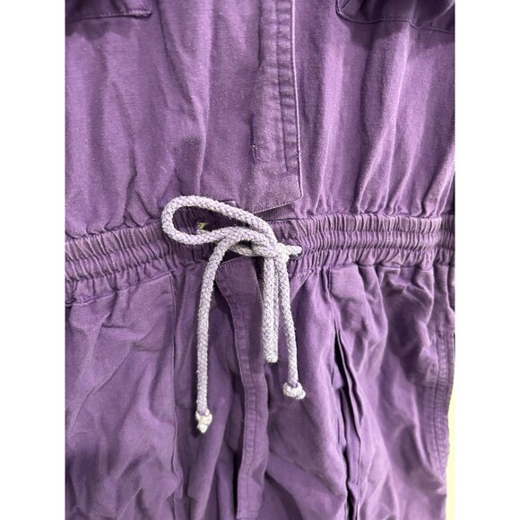 Regina Porter Purple Cotton Romper Drawstring Waist Pockets Sz XS - Picture 5 of 10
